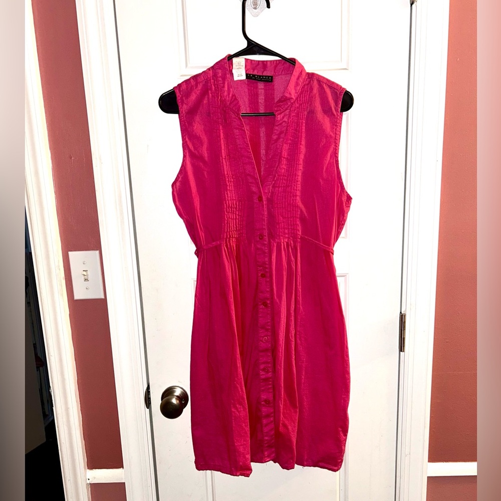 La Blanca By Rod Beattie Fuchsia Sleeveless Tunic Dress Beach Resort Wear